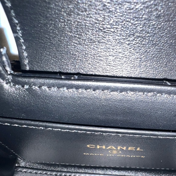 Chanel Kelly Black Top Handle Nano Mini SLG Purse w/Chain Micro Shopping Bag 23K - Picture 13 of 15